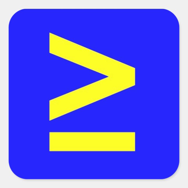 größer als oder gleich quadratischer aufkleber (Vorderseite)