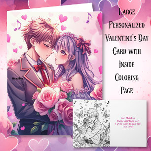 Großer Anime Valentinstag personalisiert Karte