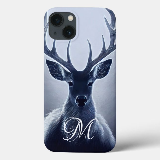 Großer Antlergestüt mit Monogram Case-Mate iPh iPhone Hülle (Rückseite)
