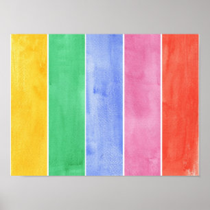 großer Aquarellhintergrund - Aquarellfarben 4 Poster