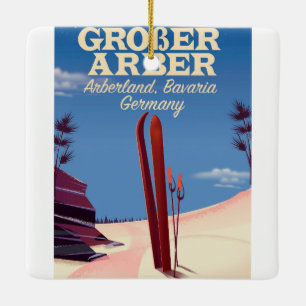Großer Arber, Arberland, Bayerischer Deutscher Ski Keramikornament