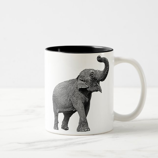 GROSSER ASIATISCHER ELEFANT - INDISCHER ELEFANT ZWEIFARBIGE TASSE (Rechts)