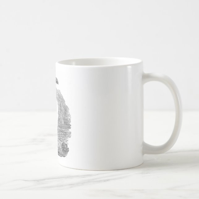 Großer Auk-hölzerner Stich Kaffeetasse (Rechts)