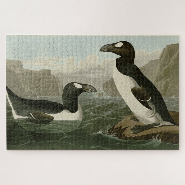 Großer Auk - John James Audubons Vögel Amerikas Puzzle (Horizontal)