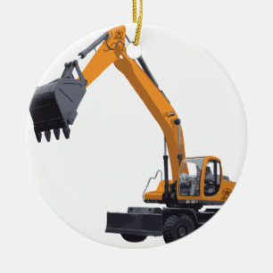 Großer Bagger-Bagger Keramik Ornament