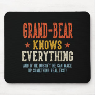 Großer Bär weiß alles Vater-Tag Retro Mousepad
