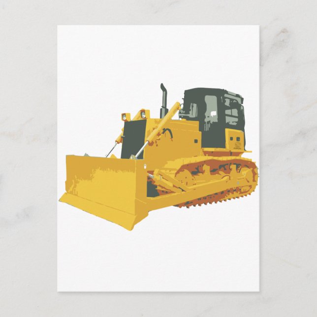 Großer BauBulldozer auf Tracks Postkarte (Vorderseite)