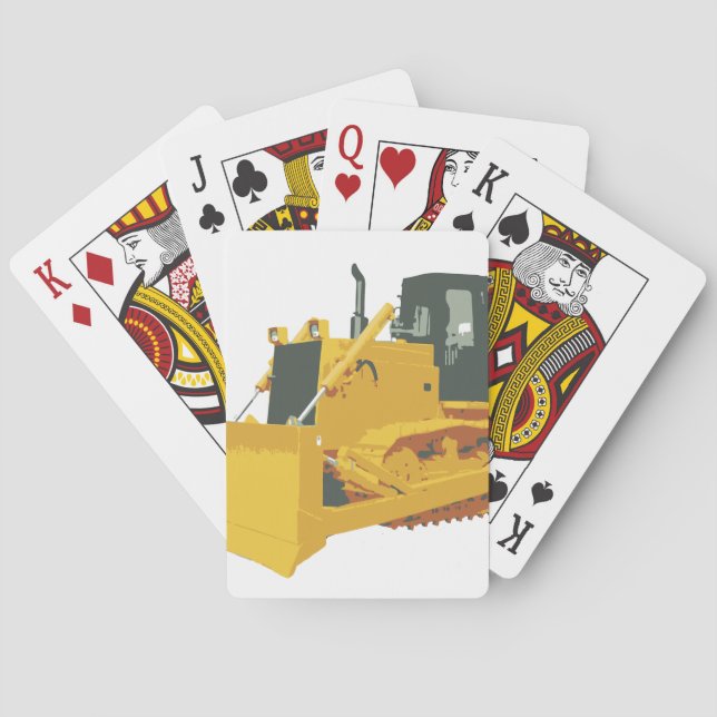 Großer BauBulldozer auf Tracks Spielkarten (Rückseite)