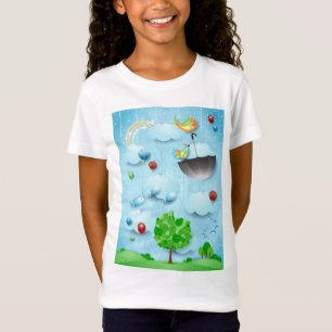 Großer Baum und fliegende Vögel T-Shirt