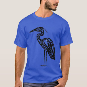 Großer Blau Reiher Stammesdesign T-Shirt