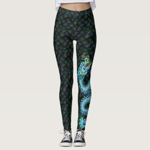 Großer blauer Drache der Drache-Boots-Leggings Leggings