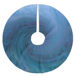 Großer blauer Ozean-Wellen-Weihnachtsbaum-Rock Polyester Weihnachtsbaumdecke