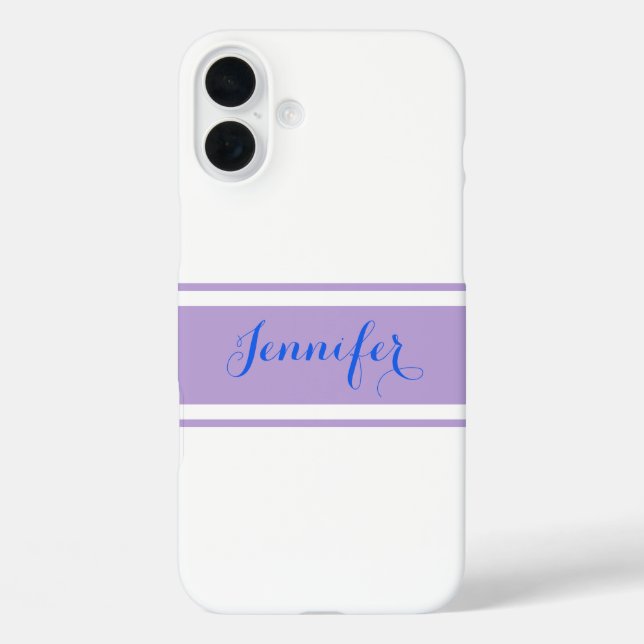 Grosser blauer Skriptname, Lavenderstreifen auf We Case-Mate iPhone Hülle (Rückseite)