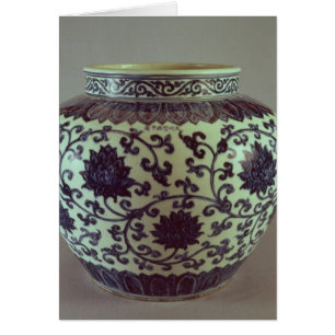 Großer blauer und weißer Ming Vase