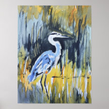 Großer Blaureiher-Marsch-Expressionist