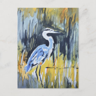 Großer Blaureiher-Marsch-Expressionist Postkarte