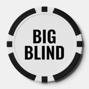 Großer Blind Einfacher Schwarzer Weißer Text Pokerchips