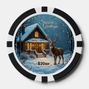 Großer Bock besucht Weihnachten - 3 Textbereiche Pokerchips
