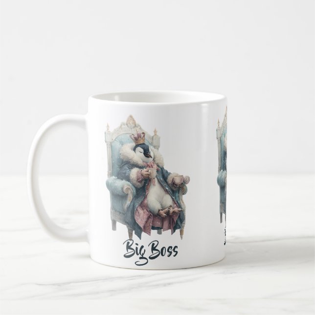 Großer Boss Winter Pinguin Design Kaffeetasse (Links)