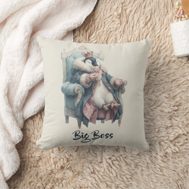 Großer Boss Winter Pinguin Design Kissen (Decke)