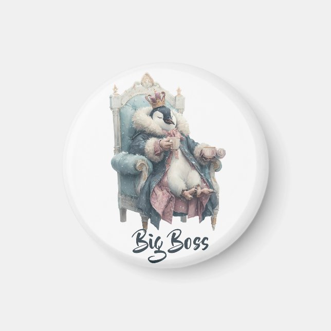 Großer Boss Winter Pinguin Design Magnet (Vorne)