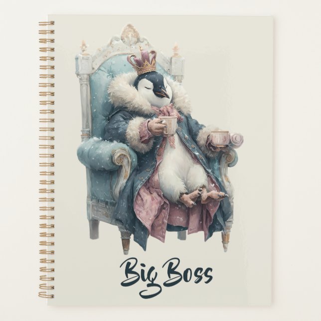 Großer Boss Winter Pinguin Design Planer (Vorderseite)
