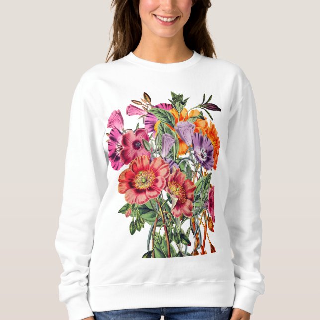 Großer Bouquet der Wildblumen auf der Wiese Sweatshirt (Vorderseite)