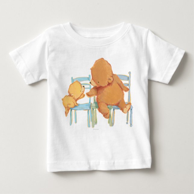 Großer Braunbär hilft wenig gelber Bär Baby T-shirt (Vorderseite)