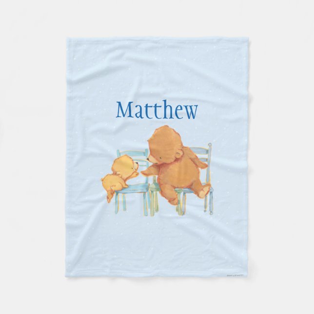 Großer Braunbär hilft wenig gelber Bär Fleecedecke (Vorderseite)