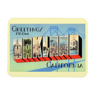 Großer Brief Gruß Oakland Kalifornien Vintage Magnet