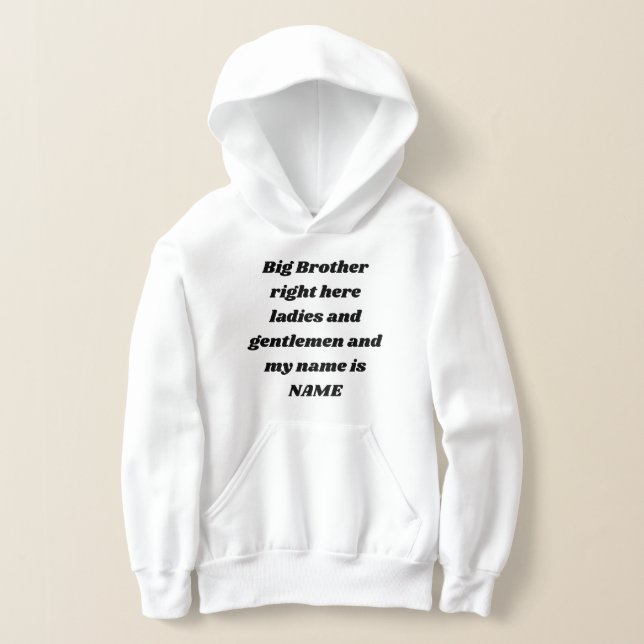 Großer Bruder – Benutzerdefinierter Name – Fette F Hoodie (Ablage )