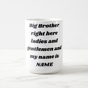 Großer Bruder – Benutzerdefinierter Name, fettige  Kaffeetasse