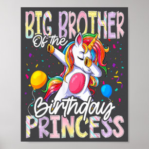 Großer Bruder der Geburtstagsprinzessin Dabbing Un Poster