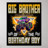Großer Bruder des Geburtstagsjungen-Monstertruck-G