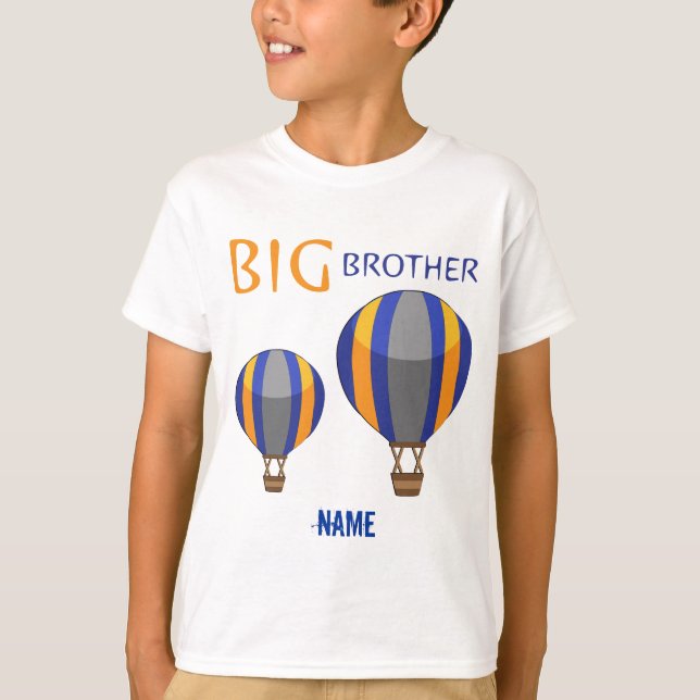 Großer Bruder-Heißluft-Ballon personalisiert T-Shirt (Vorderseite)
