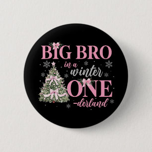 Großer Bruder in einem Winter-Onederland-Geburtsta Button