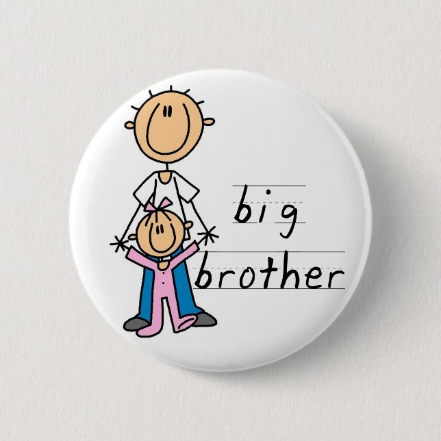 Großer Bruder mit Baby-Schwester-T-Shirts und Button (Vorderseite)
