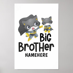 Großer Bruder Superheld Katze Benutzerdefinierter Poster