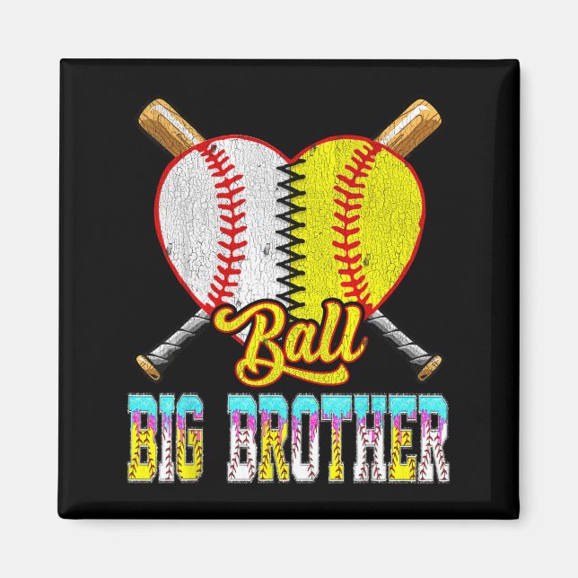 Großer Bruder von beiden halben Baseball-Softball- Magnet (Vorne)