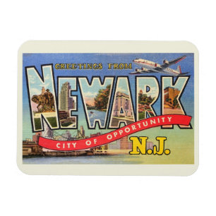 Großer Buchstabe Gruß, Newark, NJ Vintage  Magnet