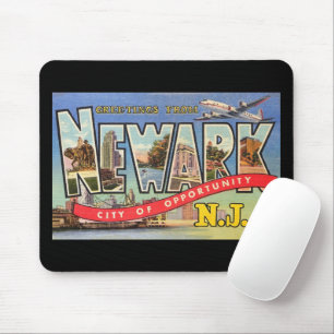 Großer Buchstabe Gruß, Newark, NJ Vintage-Postkart Mousepad