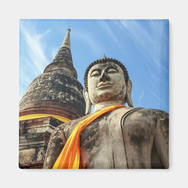 Grosser Buddha in Ayutthaya, Thailand Magnet (Vorne)