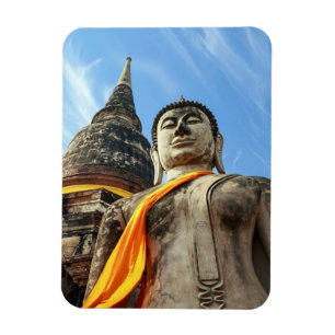 Grosser Buddha in Ayutthaya, Thailand Magnet
