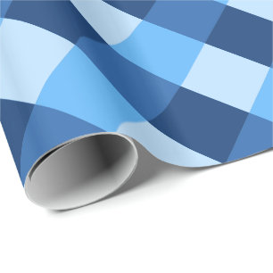 Grosser Buffalo-Karo in Denim-Blau-Tönen Geschenkpapier