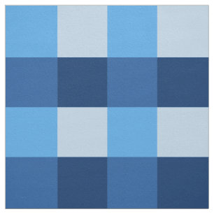 Großer Büffel-Karo, Schatten des Denimblaus Stoff