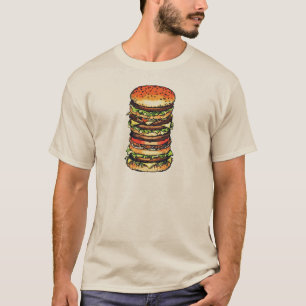 Großer, bunter Hamburger T-Shirt
