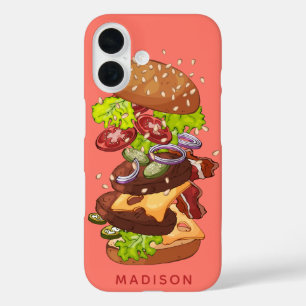 Großer Burger individuelle Name iPhone 16 Hülle