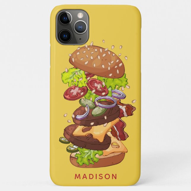 Großer Burger individuelle Name Case-Mate iPhone Hülle (Rückseite)