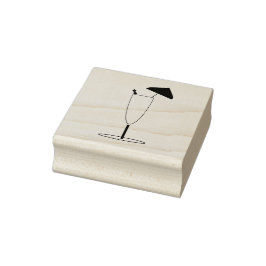 Großer Cocktail mit Briefmarke aus Schirmkautschuk Gummistempel