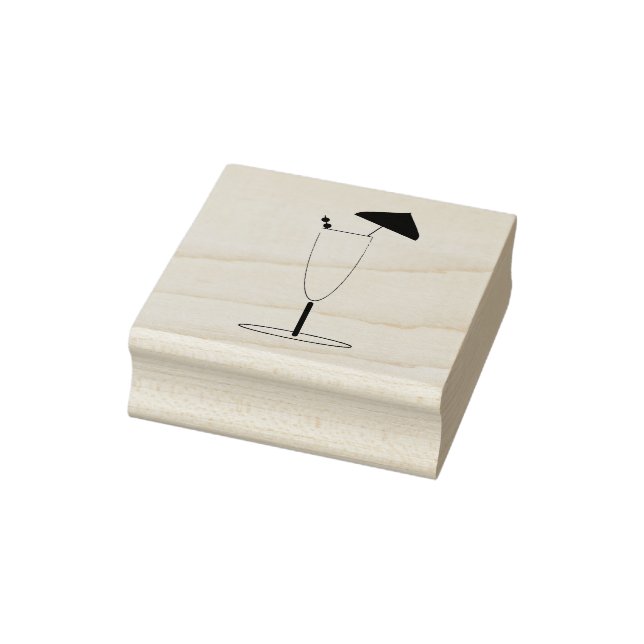 Großer Cocktail mit Briefmarke aus Schirmkautschuk Gummistempel (Stempel)